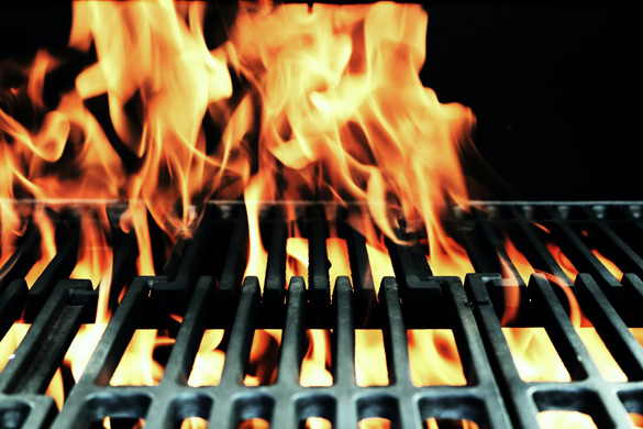 Cleaning a BBQ grill by lighting it and burning away residue is one of the grill cleaning steps.