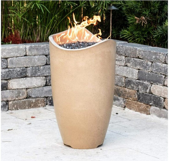  American Fyre Designs Wave 20-inch propane glass fire urn w/ smoke