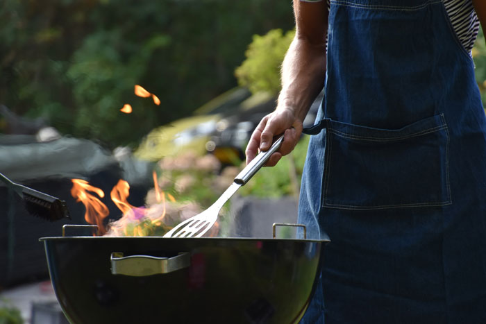 Man grilling on a barbecue