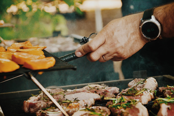 Photo of food on a grill