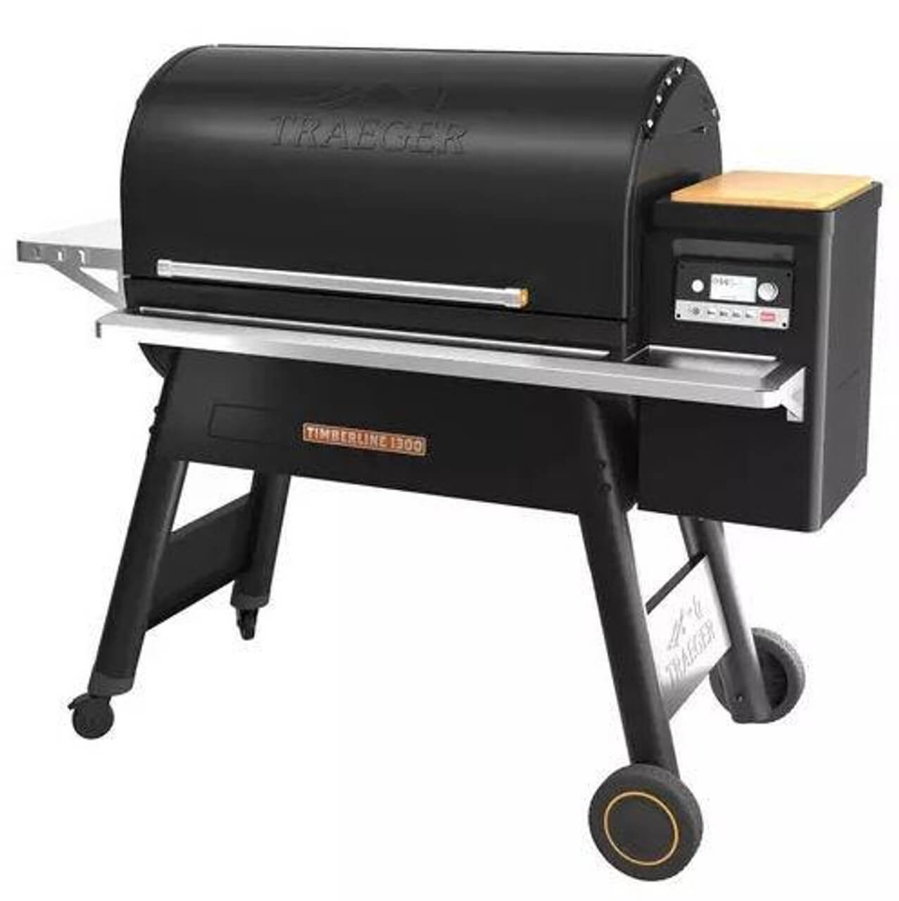 Timberline Series 1300 black pellet grill with white background